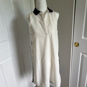 Lac Bleu White Collared Dress